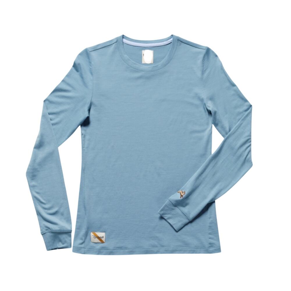 Tracksmith Women's Harrier Long Sleeve Crewneck Base Layer Blue Size Small